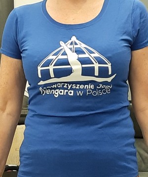 Koszulka z nadrukiem niebieska rozmiar S